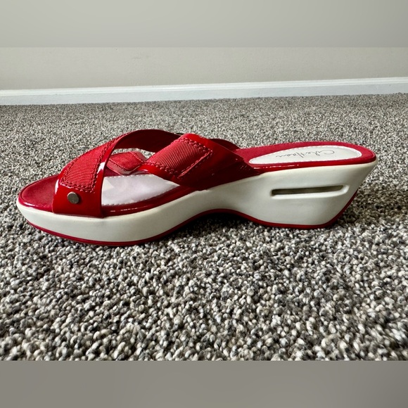 Cole Haan Nike Air Women's Red Slide Wedge Heel Sandals Size 7 - Picture 4 of 13